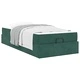Кадифена рамка за легло с матрак тъмнозелена 90x190 см с място за съхранение