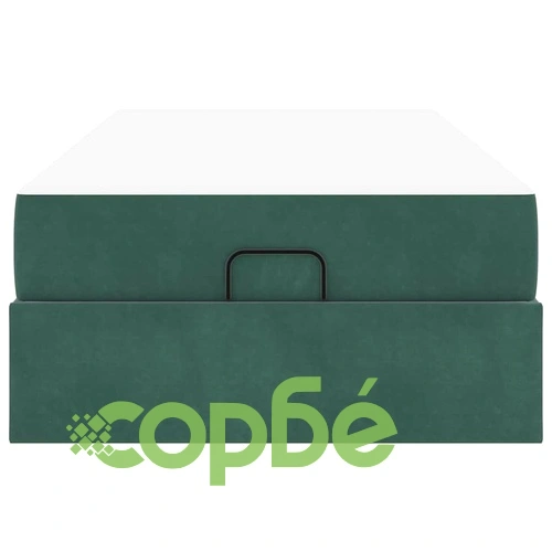 Кадифена рамка за легло с матрак тъмнозелена 90x190 см с място за съхранение ➤ топ цена ➤ sorbe.bg