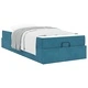 Рамка за легло с матрак от кадифе 100x200 см в тъмносиньо