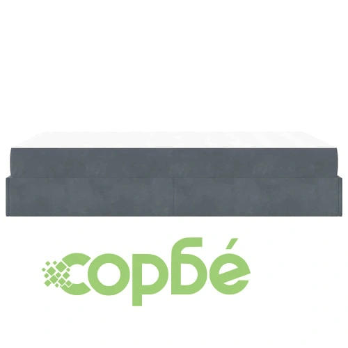 Рамка за легло с матрак от кадифе тъмносив 120x190 см с място за съхранение ➤ топ цена ➤ sorbe.bg