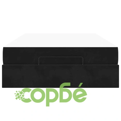 Рамка за легло с матрак от кадифе и място за съхранение 120x190 см, черно ➤ топ цена ➤ sorbe.bg