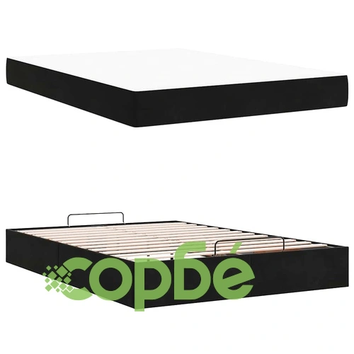 Рамка за легло с матрак черно кадифе 160x200 см ➤ топ цена ➤ sorbe.bg