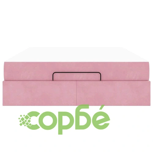 Легло с матрак и място за съхранение розово 160x200 см кадифе ➤ топ цена ➤ sorbe.bg