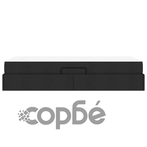Легло с повдигащ механизъм и матрак, метал, 90 x 200 см, черно ➤ топ цена ➤ sorbe.bg