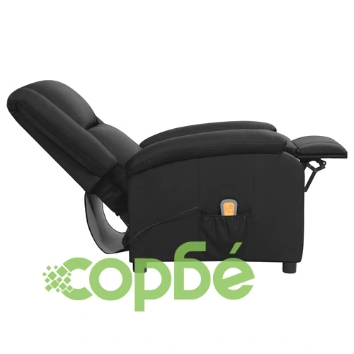 Масажен стол от естествена кожа с 6-точков вибрационен масаж, черен ➤ топ цена ➤ sorbe.bg