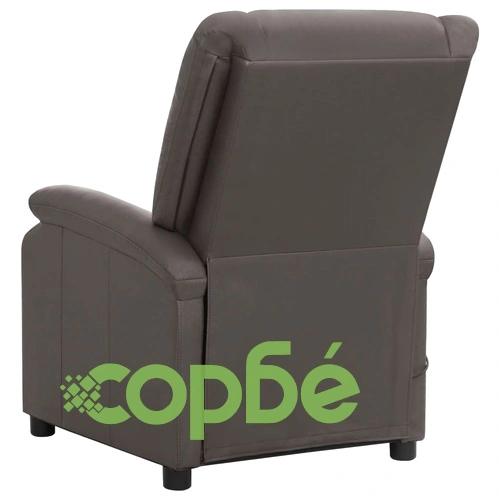 Масажен стол от естествена кожа, сив, с 6-точков вибрационен масаж и ръчно накланяне ➤ топ цена ➤ sorbe.bg