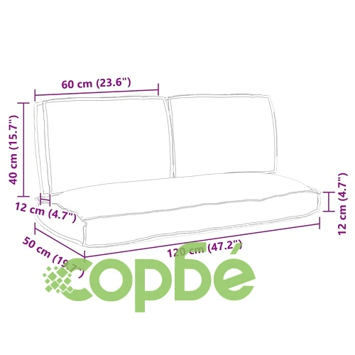 Комплект възглавници за палети 3 части Антрацит 120x50x12 см Оксфорд тъкан ➤ топ цена ➤ sorbe.bg