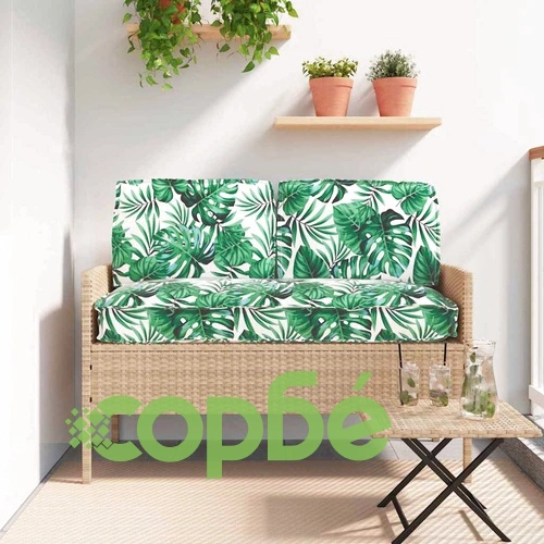 Комплект възглавници за палет 3 части с мотив листа - Оксфорд тъкан 120x50x12 см ➤ топ цена ➤ sorbe.bg