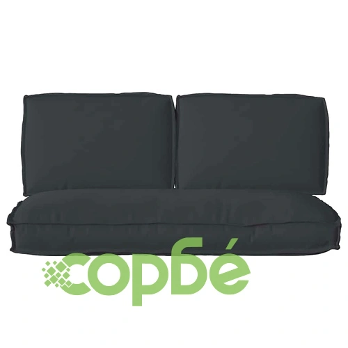 Комплект възглавници за палет 3 броя черни 120x60x12 см оксфордска тъкан ➤ топ цена ➤ sorbe.bg