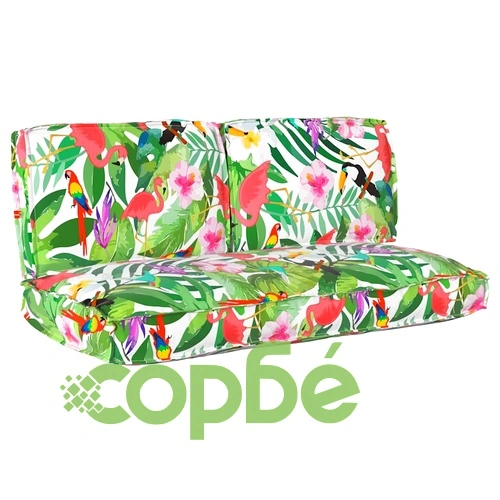 Комплект възглавници за палет 3 части - многоцветна оксфордска тъкан 120x60 см ➤ топ цена ➤ sorbe.bg