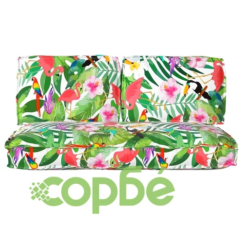 Комплект възглавници за палет 3 части - многоцветна оксфордска тъкан 120x60 см ➤ топ цена ➤ sorbe.bg