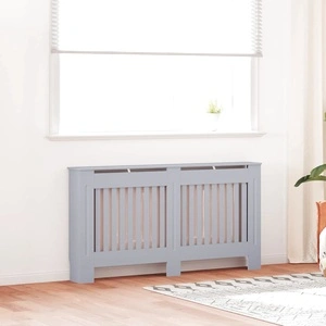 Калъф за радиатор 2 бр. сив 152x19x81,5 см MDF инженерно дърво