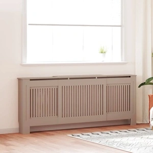 Калъф за радиатор 2 бр. кафяв 205x20.5x81.5 см MDF инженерно дърво