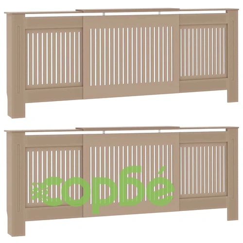 Калъф за радиатор 2 бр. кафяв 205x20.5x81.5 см MDF инженерно дърво ➤ топ цена ➤ sorbe.bg