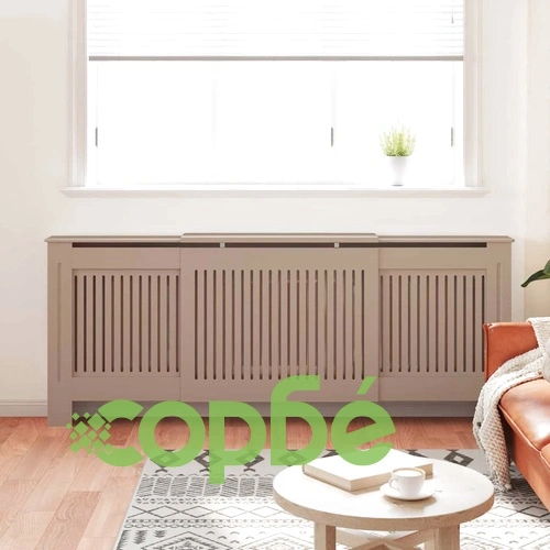 Калъф за радиатор 2 бр. кафяв 205x20.5x81.5 см MDF инженерно дърво ➤ топ цена ➤ sorbe.bg