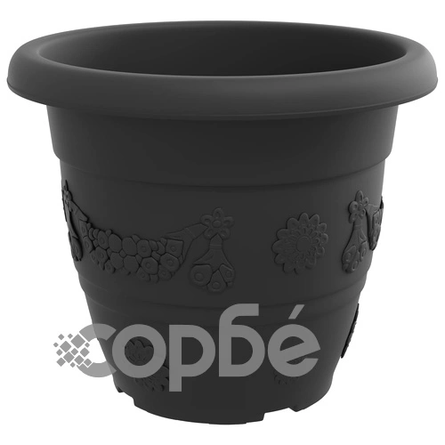 Саксии за растения 24 бр. черни Ø 39 x 32 см пластмаса ➤ топ цена ➤ sorbe.bg