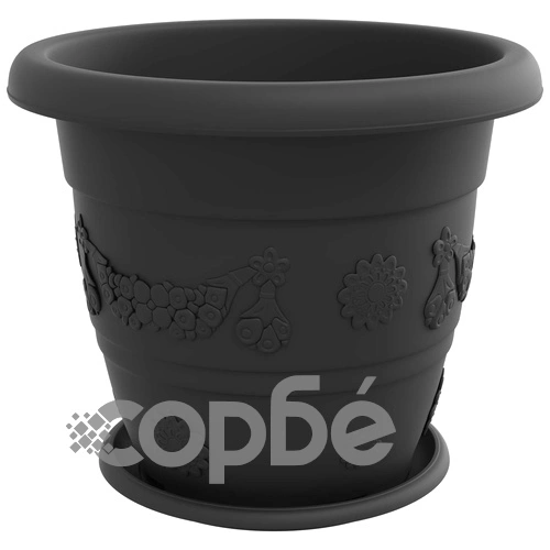 Саксии за растения 24 бр. черни Ø 39 x 32 см пластмаса ➤ топ цена ➤ sorbe.bg