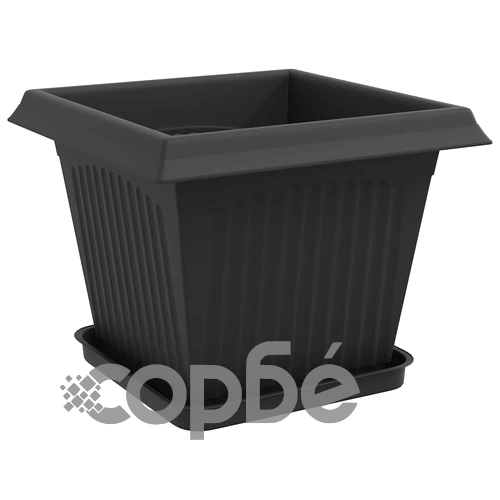 Пластмасови саксии за растения 33x33x26 см, черни - комплект 24 броя ➤ топ цена ➤ sorbe.bg