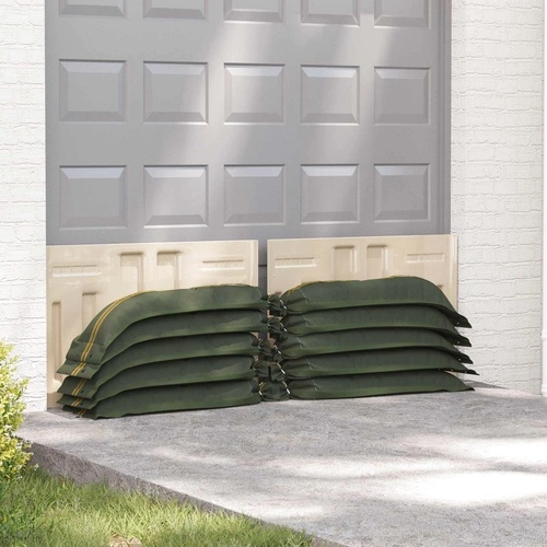 Торби за пясък 100 бр., тъмнозелени, 100 x 25 см, HDPE ➤ топ цена ➤ sorbe.bg