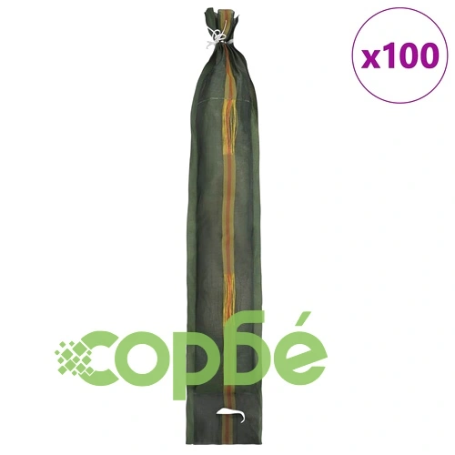 Торби за пясък 100 бр., тъмнозелени, 100 x 25 см, HDPE ➤ топ цена ➤ sorbe.bg