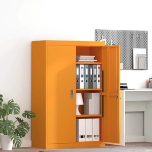 Шкаф за съхранение Горчично жълто 90 x 40 x 140 см Стомана, 2 броя