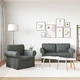 Комплект дивани 2 бр., тъмносив текстил, метална рамка, 155x82x80 см и 95x82x80 см