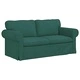 Комплект дивани 2 броя, тъмнозелен текстил, метална рамка