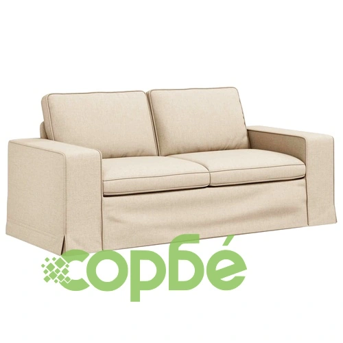 Комплект дивани 2 броя от кадифе, Крем ➤ топ цена ➤ sorbe.bg