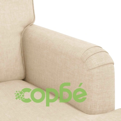 Комплект дивани 2 броя, метална рамка, крем текстил ➤ топ цена ➤ sorbe.bg