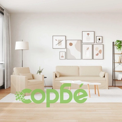 Комплект дивани, 2 броя, метал, крем, 180 см ➤ топ цена ➤ sorbe.bg