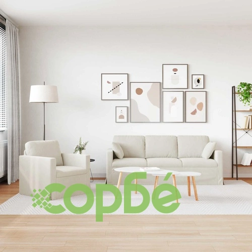Комплект дивани 2 броя, крем кадифе, 198 см и 78 см ➤ топ цена ➤ sorbe.bg