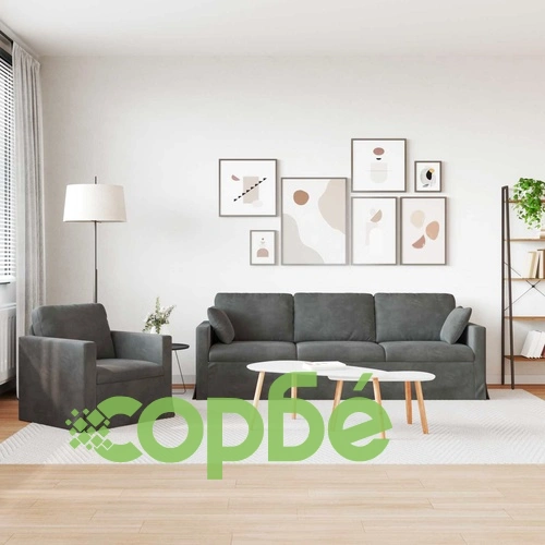 Комплект дивани 2 броя, тъмносиво кадифе, 228 x 78 x 80 см ➤ топ цена ➤ sorbe.bg