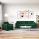 Комплект дивани 2 броя, тъмнозелено кадифе, 228 x 78 x 80 см