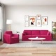 Комплект дивани 2 бр. от кадифе в цвят бордо - 228 x 78 x 80 см