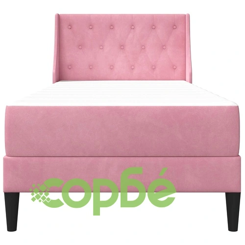 Рамка за легло с матрак, кадифе, розово, 80 x 200 см ➤ топ цена ➤ sorbe.bg