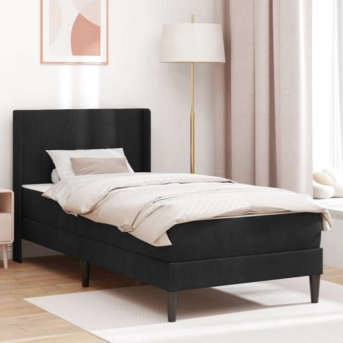 Рамка за легло с матрак и табло, кадифе, черно, 80 x 200 см ➤ топ цена ➤ sorbe.bg