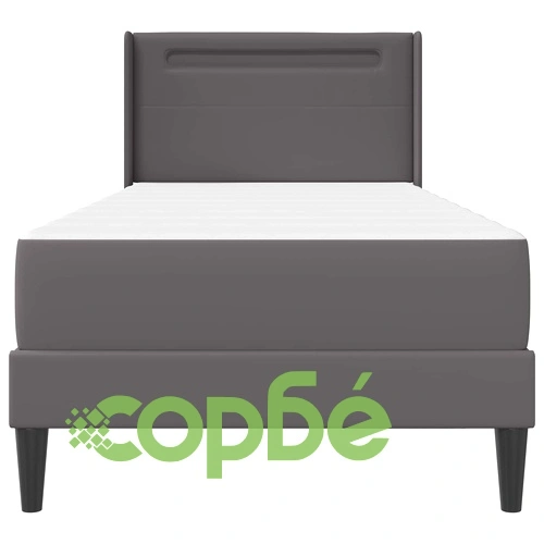 Рамка за легло с матрак 90 x 200 cm, изкуствена кожа, сиво ➤ топ цена ➤ sorbe.bg