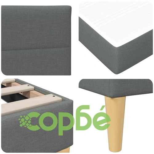 Рамка за легло с матрак 140 x 190 см, шперплат, тъмно сиво ➤ топ цена ➤ sorbe.bg