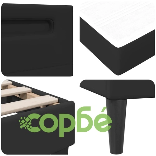 Рамка за легло с LED светлини и табла от изкуствена кожа, 2 части ➤ топ цена ➤ sorbe.bg