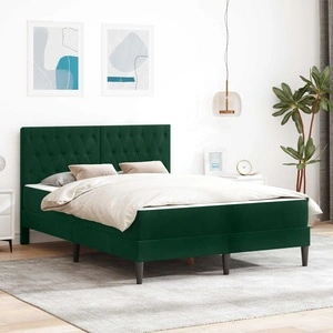 Легло с матрак, Тъмнозелено кадифе, 120 x 190 см