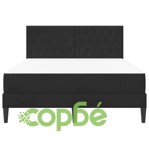 Рамка за легло с матрак и табла - черно кадифе, 140 x 200 cm ➤ топ цена ➤ sorbe.bg