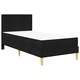 Рамка за легло с матрак и табла, 80 x 200 cm, текстил, черна