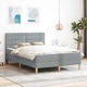 Рамка за легло с матрак 140 x 190 cm, светлосиво, текстил