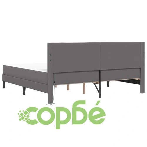 Рамка за легло с LED осветление Сиво 180 x 200 см Изкуствена кожа ➤ топ цена ➤ sorbe.bg