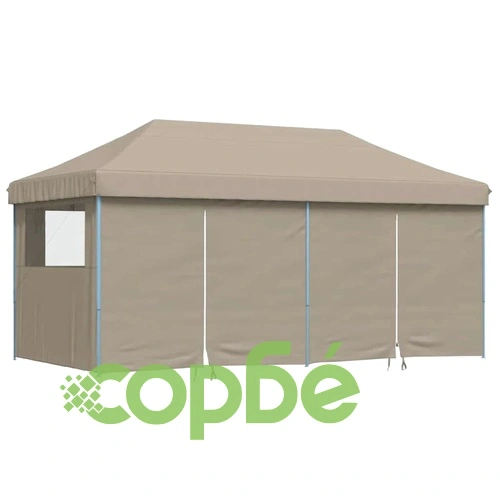 Парти шатра Pop-Up 580 x 292 x 315 см, Оксфордска тъкан, Таупе ➤ топ цена ➤ sorbe.bg