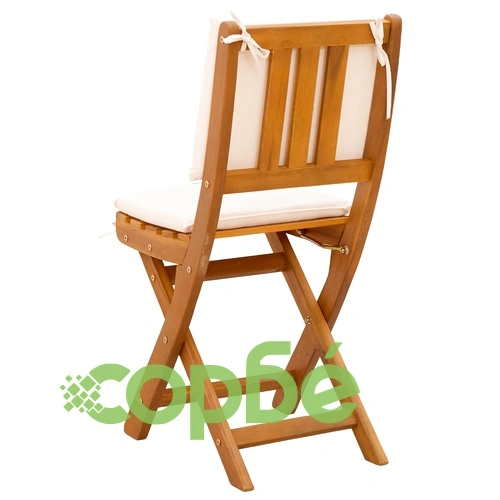 Външни сгъваеми бистро столове от акациево дърво, 8 броя, кремавобяло, 36 x 46 x 85 см ➤ топ цена ➤ sorbe.bg