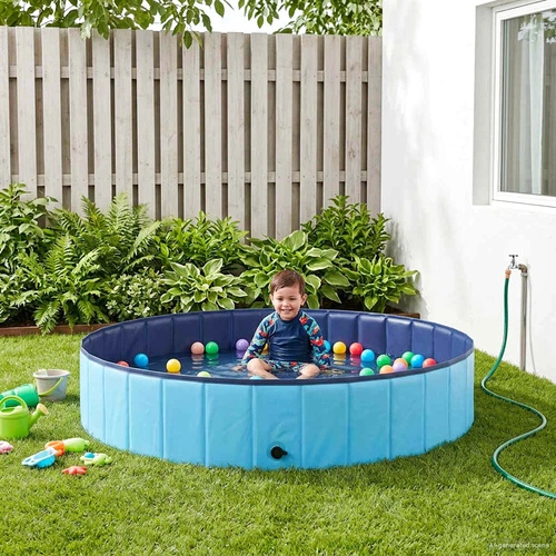 Детски сгъваем басейн Ø 160 x 30 см, PVC, кръгъл, синьо ➤ топ цена ➤ sorbe.bg