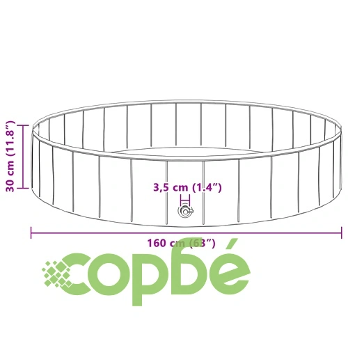 Детски сгъваем басейн Ø 160 x 30 см, PVC, кръгъл, синьо ➤ топ цена ➤ sorbe.bg