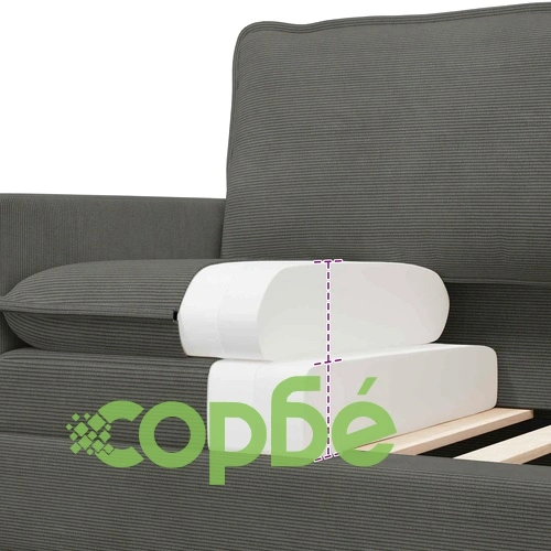 Комплект диван 1-местен и 2-местен, Текстил Ребро, Тъмносиво ➤ топ цена ➤ sorbe.bg