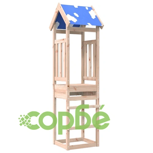 Игрална кула Кафяво 52.5 x 46.5 x 208 см Масивно Борово Дърво ➤ топ цена ➤ sorbe.bg